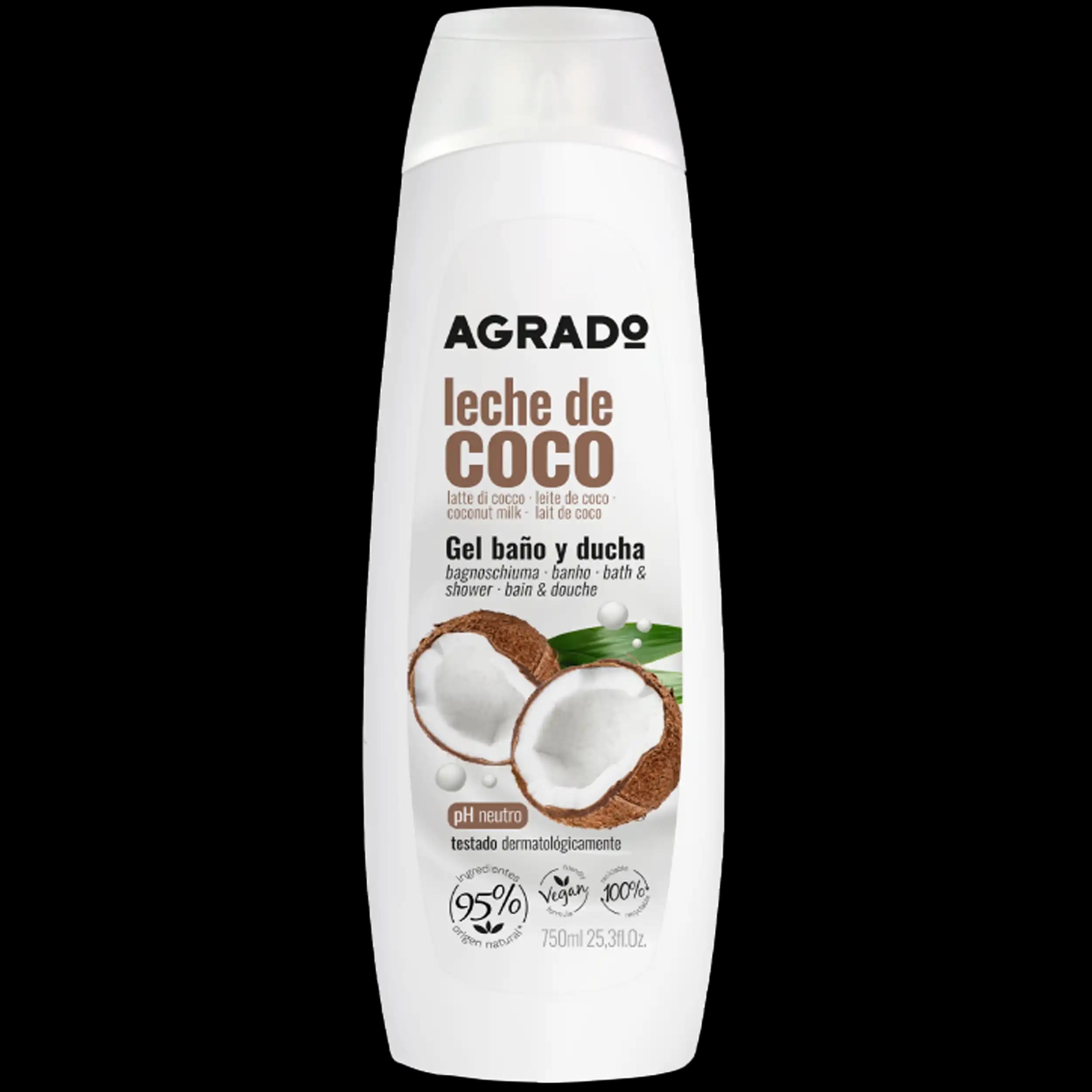شامپو بدن شیر نارگیل آگرادو | Agrado Coconut Milk Shower Gel 750ml