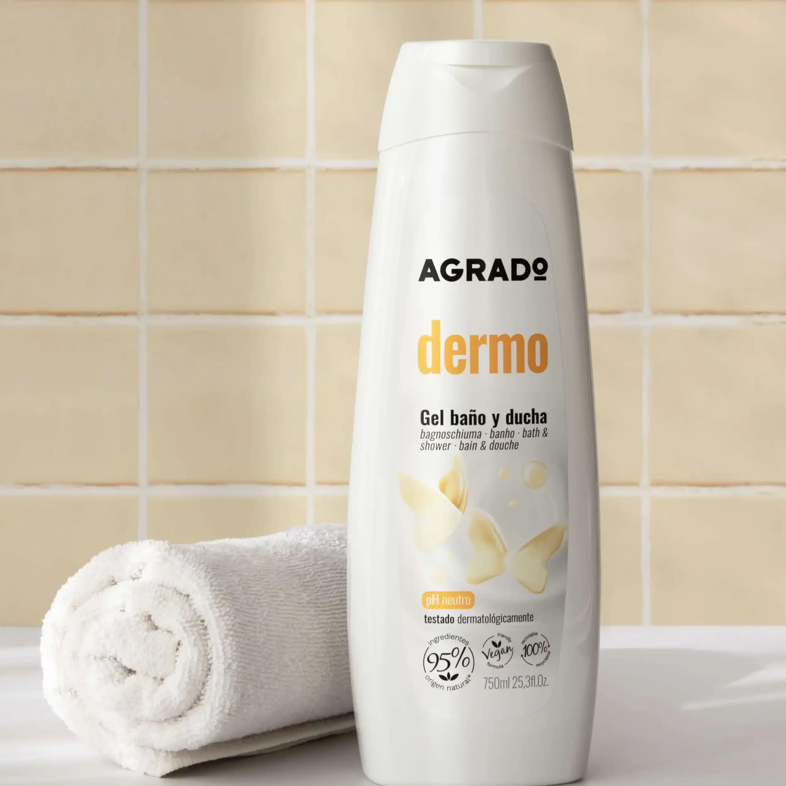 شامپو بدن درمو آگرادو | Agrado Dermo Bath And Shower Gel 750ml — تصویر ۳