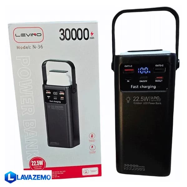پاوربانک 30000 میلی‌آمپر LEVINO مدل N36 — تصویر ۱۱