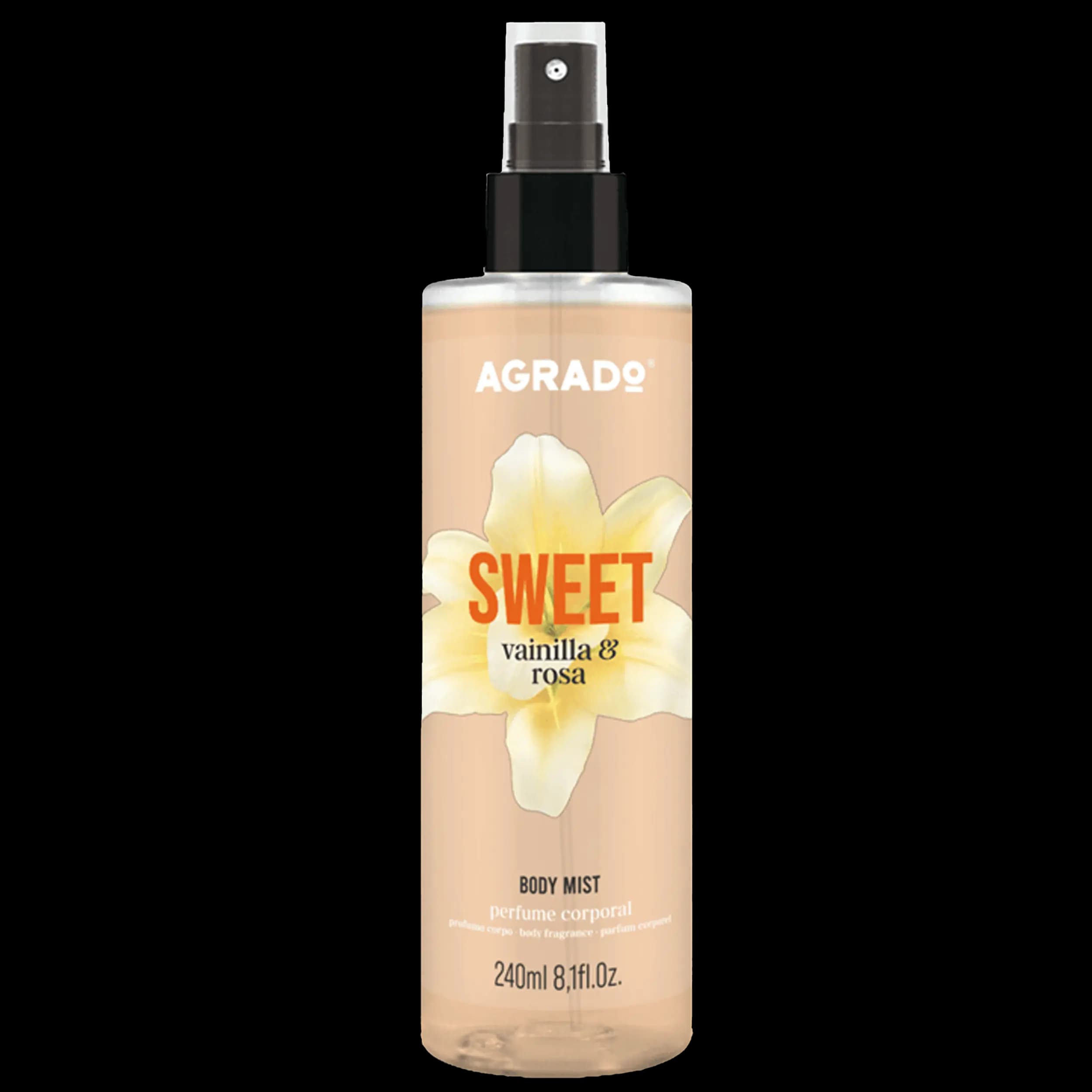 بادی میست وانیل شیرین و رز آگرادو | Agrado Body Mist Sweet Vanilla & Rose 240 ml — تصویر ۶
