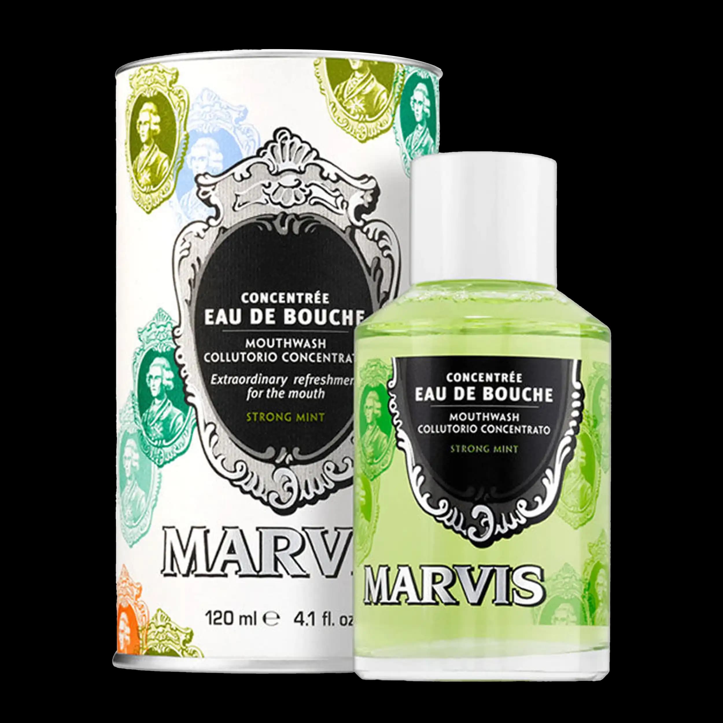 دهان شویه نعنا تند مارویس | marvis mouth wash strong mint 120 ml