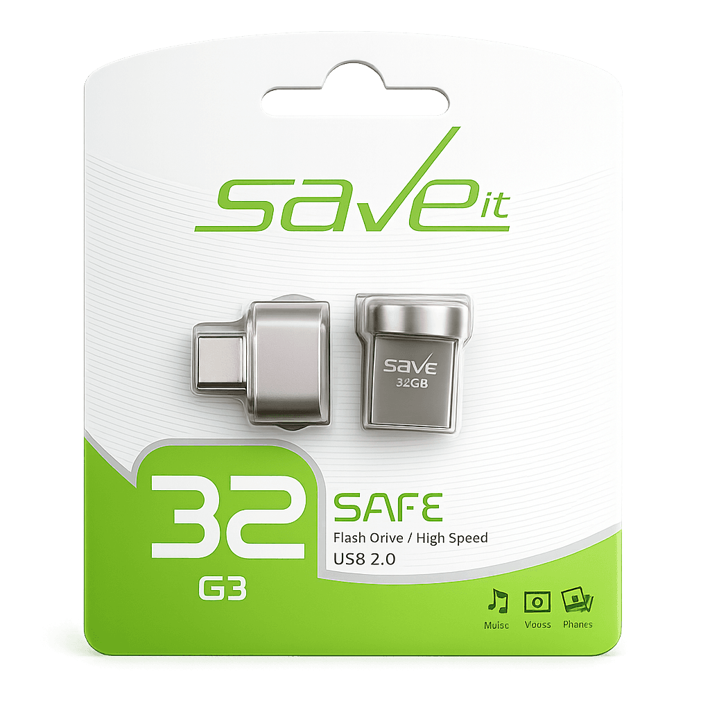 فلش مموری Saveit 32GB مدل Safe USB 2.0 همراه با رابط OTG Type C (کپی)