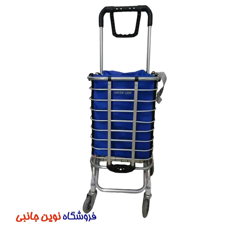 چرخ دستی تاشو گرین لاین مدل GNFLDSHPTRSL ا Green Lion Foldable Shopping Trolley with Shopping Bag & Elastic Ring (تک/عمده)