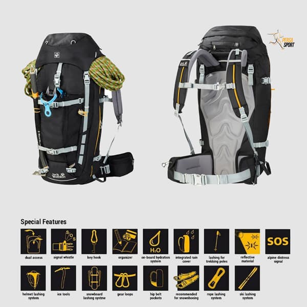 کوله پشتی مردانه جک ولفسکین MOUNTAINEER 48 — تصویر ۷