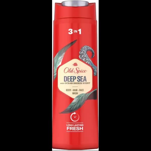 شامپو سه کاره مردانه اولد اسپایس Old Spice سر،صورت و بدن مدل Deep Sea حجم 400 میل — تصویر ۳