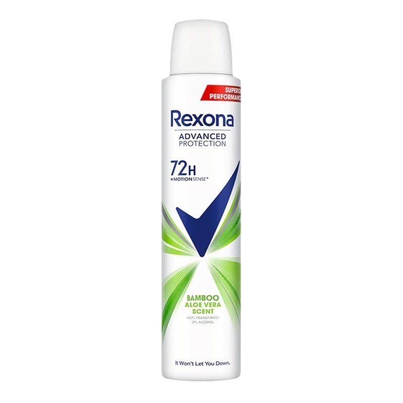 اسپری ضد تعریق زنانه رکسونا مدل BAMBOO & ALOE VERA 72H حجم 200mL
