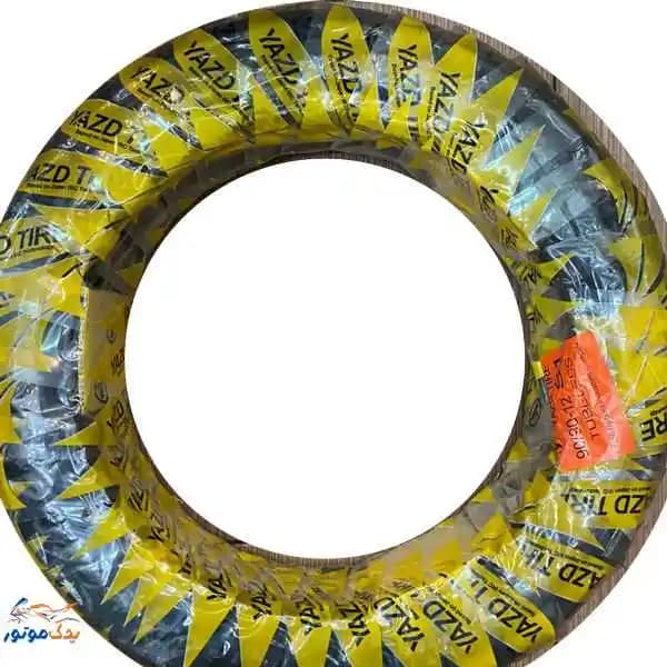 لاستیک موتور سیکلت یزد تایر سایز 12-90/90 — تصویر ۳