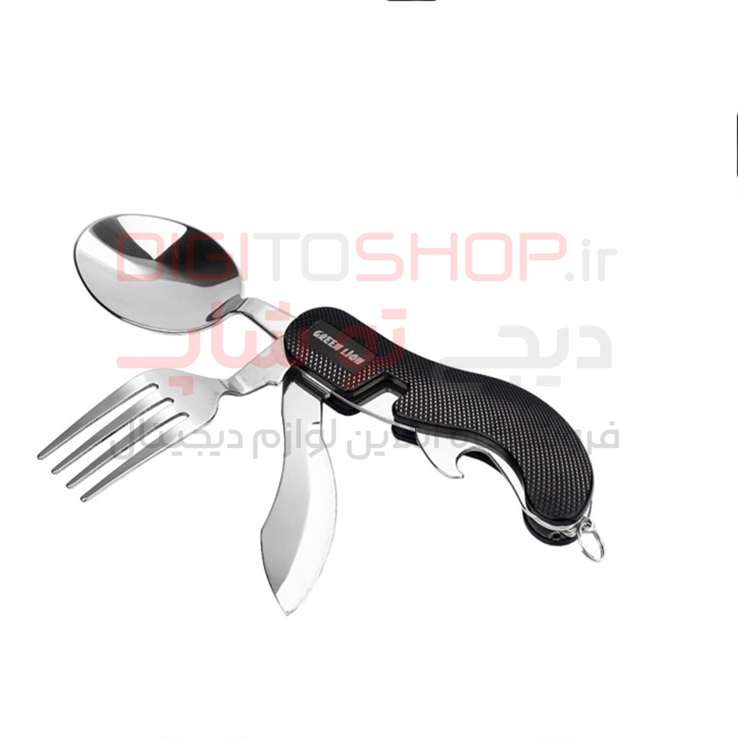 ست قاشق و چنگال سفری گرین لاین مدل 4 in 1 Cutlery Set رنگ مشکی