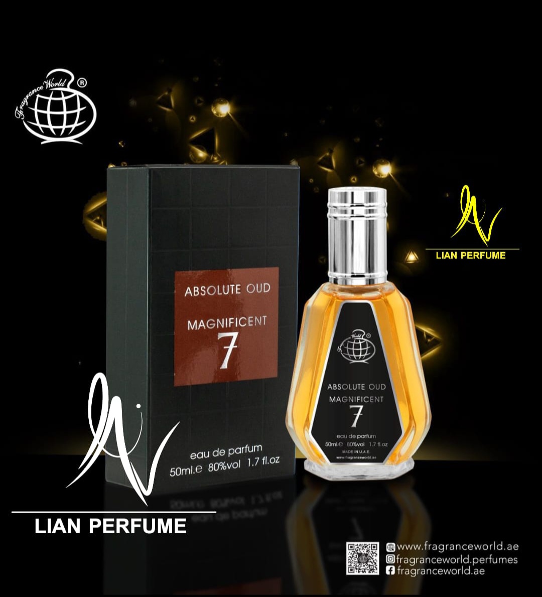 ادوپرفیوم 50 میل ابسولوت عود مگنیفیسنت 7 فرگرانس ورد Absolute Oud Magnificent M7 Fragrance World — تصویر ۵