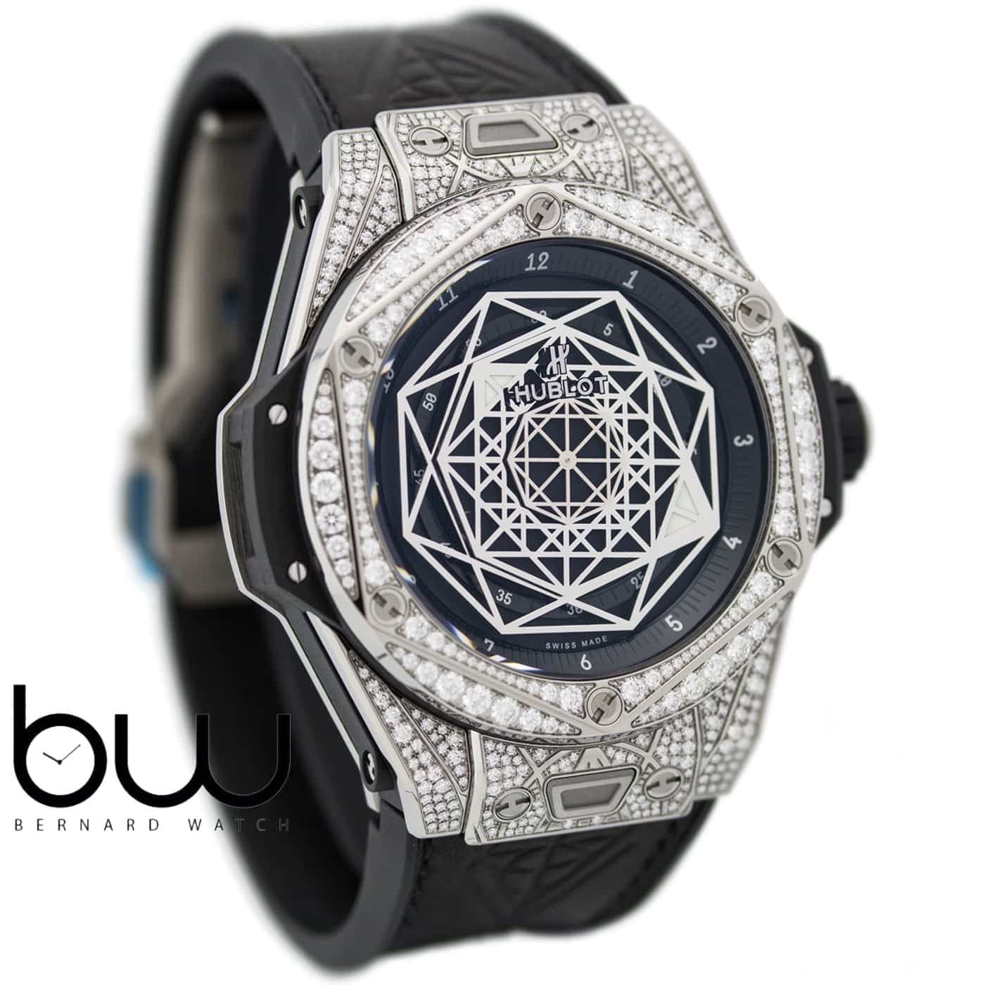 ساعت هابلوت عنکبوتی نگین دار مردانه Hublot Diamods 2332W — تصویر ۴