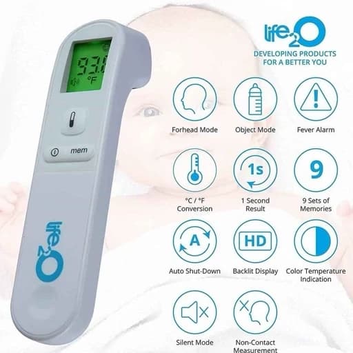 تب سنج و ترمومتر هوشمند دیجیتال گوش و پیشانی لایف تو او life 2O — تصویر ۳