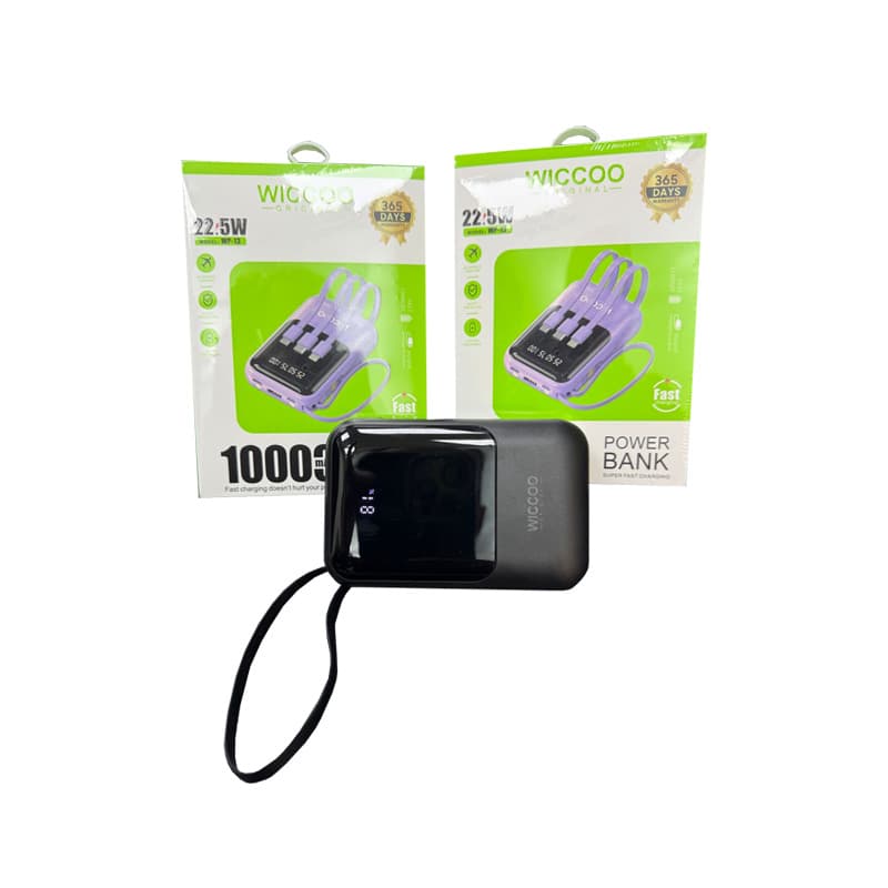 پاوربانک 10000 میلی آمپر ویکو مدل Wiccoo WP-13-رنگ: مشکی