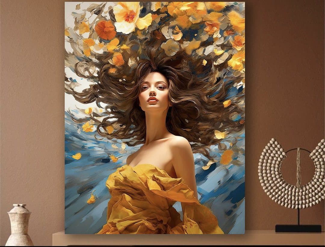 تابلو شاسی آرت دختر پاییز — تصویر ۷