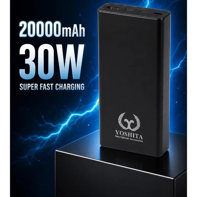 پاوربانک 30 وات یوشیتا مدل YP-001 ظرفیت 20000 میلی‌آمپر‌ساعت به همراه یک عدد کابل USB-A به USB-C — تصویر ۱۱
