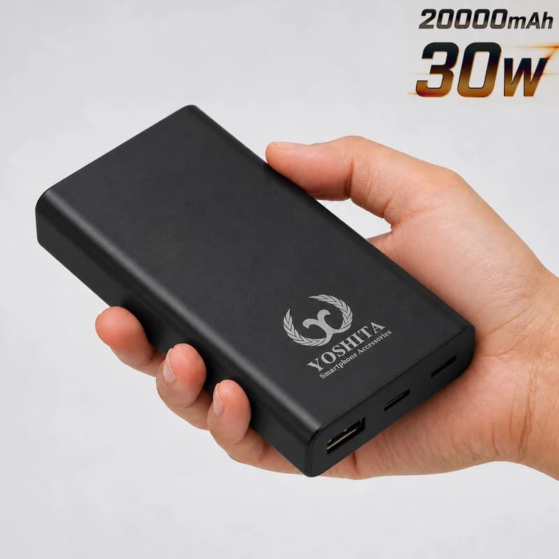 پاوربانک 30 وات یوشیتا مدل YP-001 ظرفیت 20000 میلی‌آمپر‌ساعت به همراه یک عدد کابل USB-A به USB-C — تصویر ۵