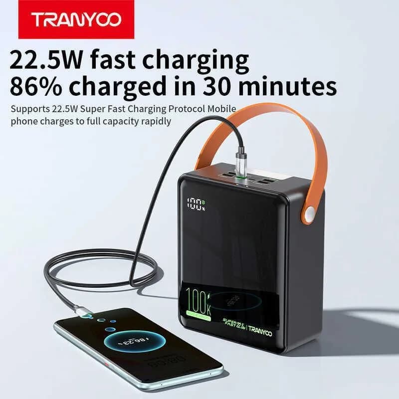 بررسی پاوربانک 100000 میلی آمپر ترانیو T-F28 با شارژ سریع 22.5W — تصویر ۷
