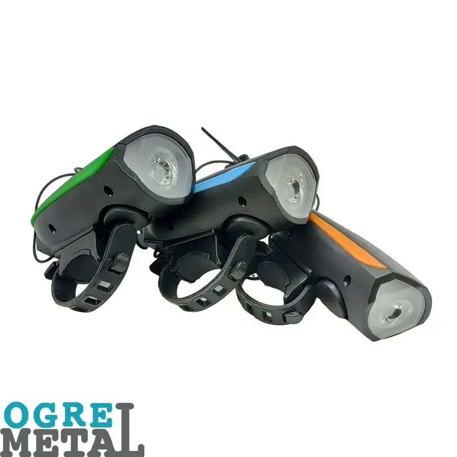 چراغ جلو دوچرخه شارژی USB و بوق دار کد 1013