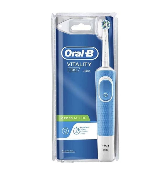 مسواک برقی اورال بی Oral-B مدل Vitality 100 رنگ آبی با یدک کراس اکشن Cross Action — تصویر ۵