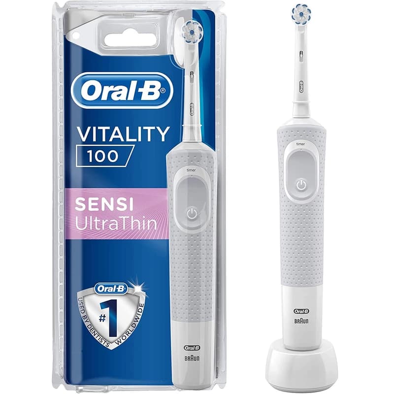 مسواک برقی اورال بی Oral-B مدل Vitality 100 با یدک Sensi UltraThin دندان های حساس — تصویر ۲