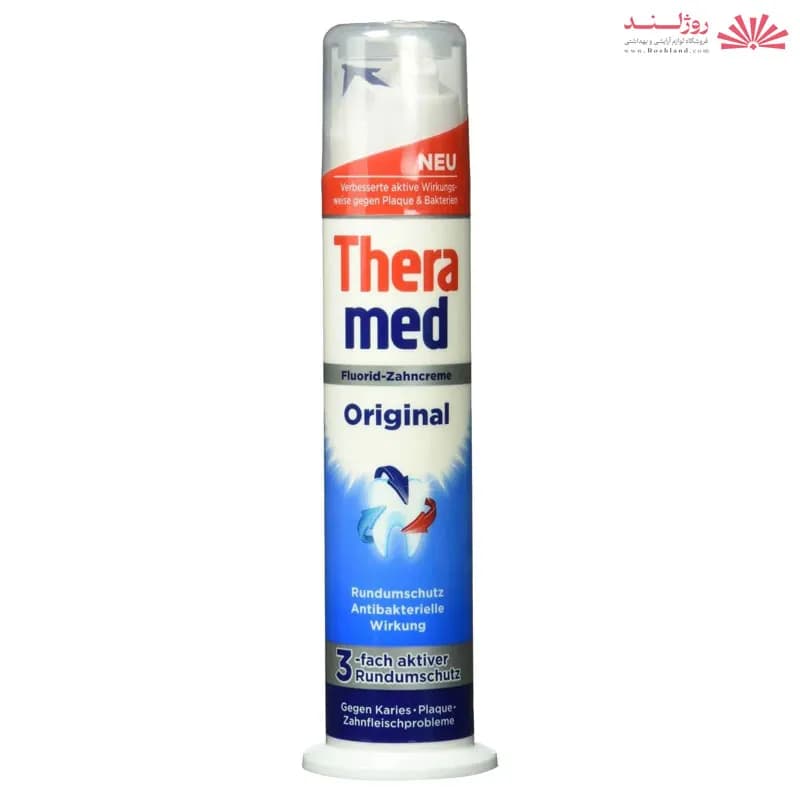 خمیر دندان پمپی ترامد Thera Med مدل Original حجم 100 میل — تصویر ۳