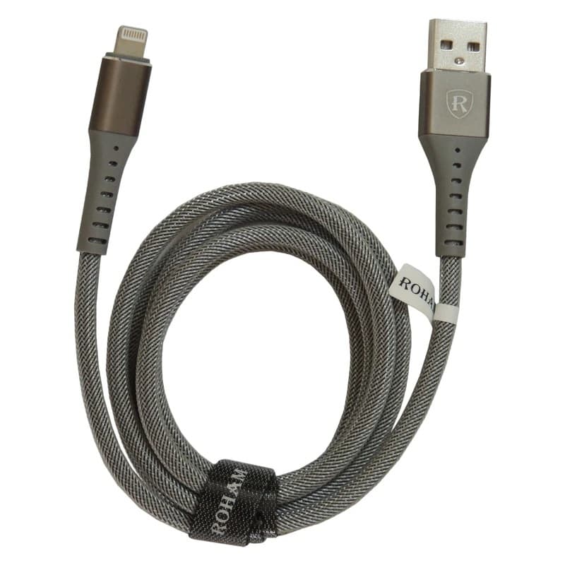 کابل شارژ USB به لایتنینگ رهام مدل RO-68 طول 1.2 متر