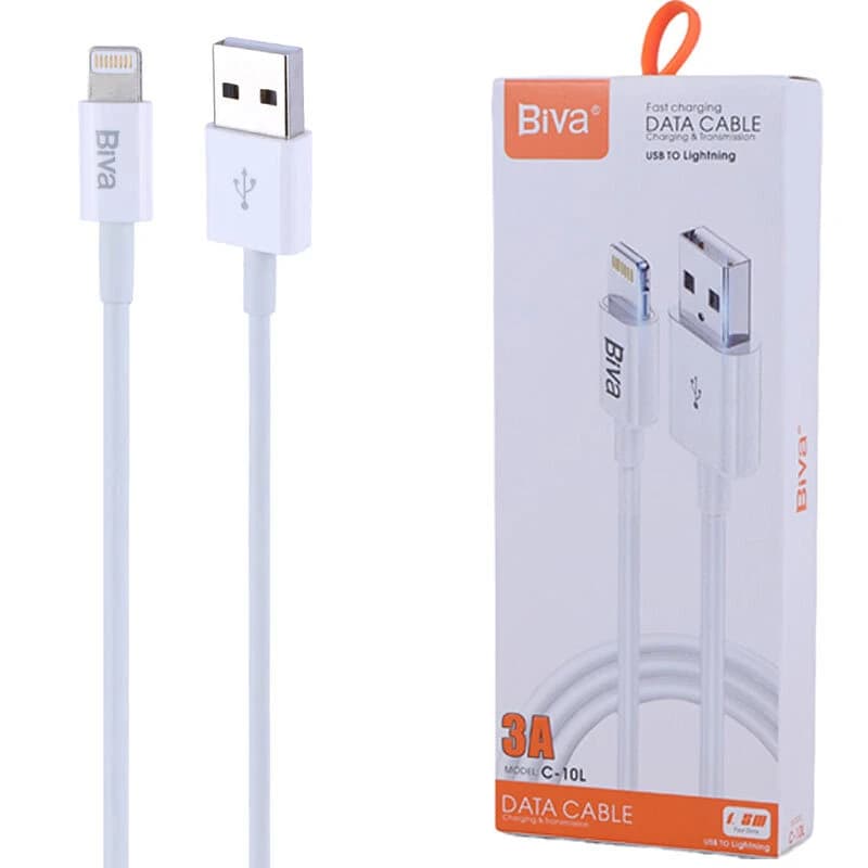 کابل لایتنینگ فست شارژ 3 آمپر بیوا C-10L طول 1.5 متر