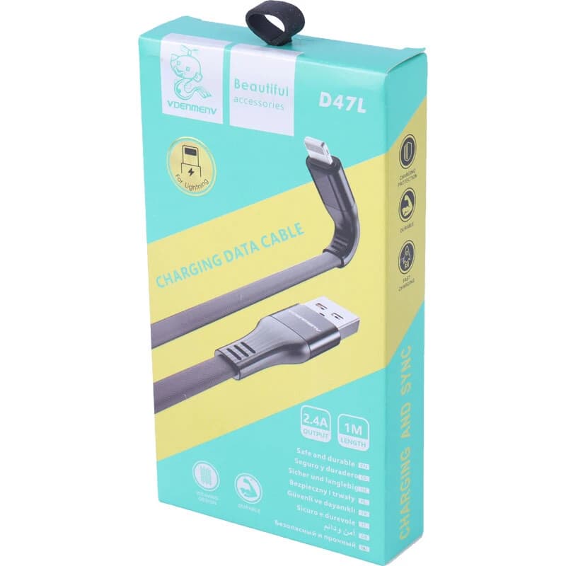کابل لایتنینگ فست شارژ 2.4 آمپر دنمن D47L طول 1 متر — تصویر ۶