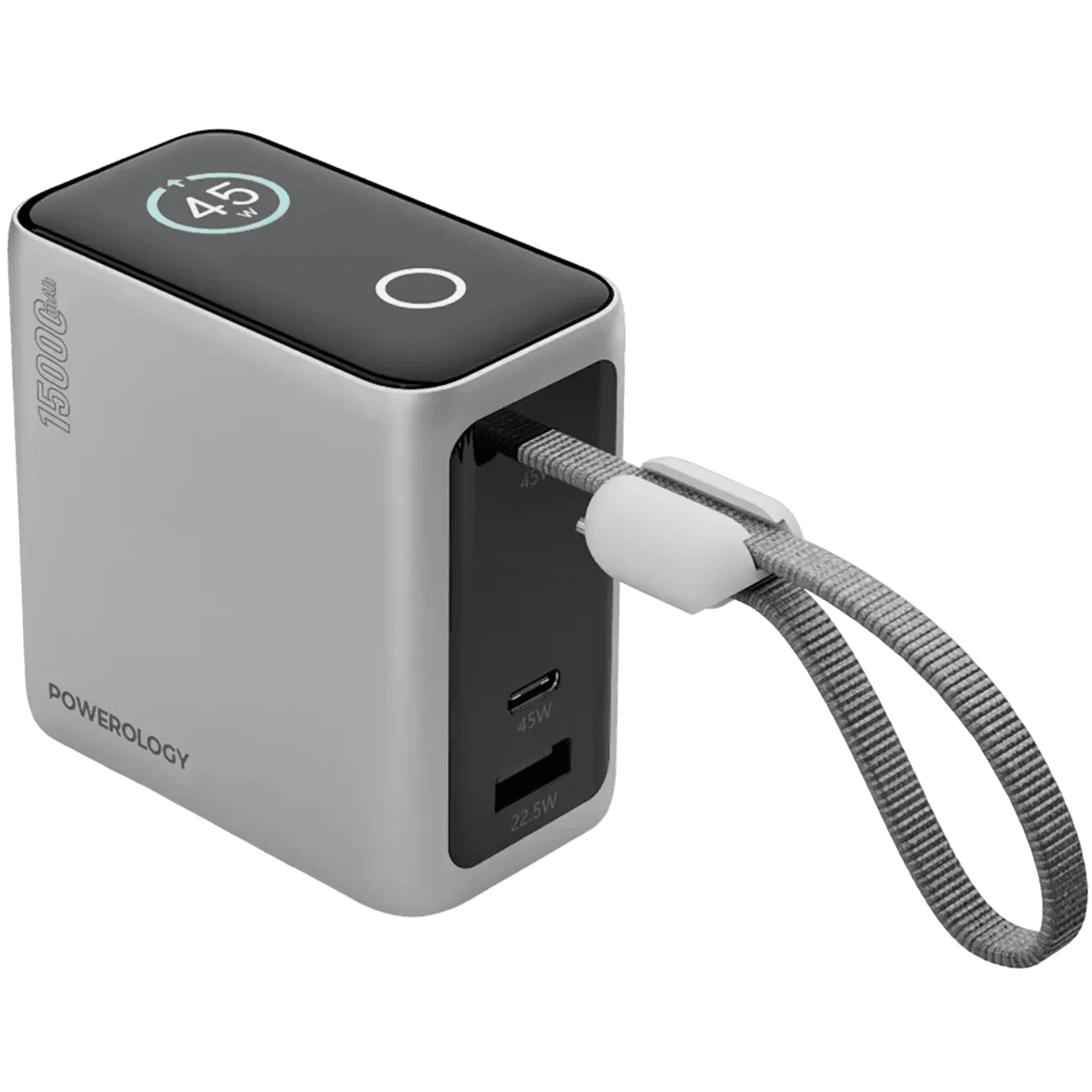 پاوربانک 45 وات 15000با کابل تایپ سی پاورولوژی مدل Powerology Mini PPBCHA60BK