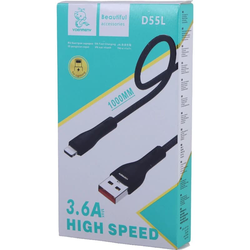 کابل لایتنینگ فست شارژ 3.6 آمپر دنمن D55L طول 1 متر — تصویر ۶