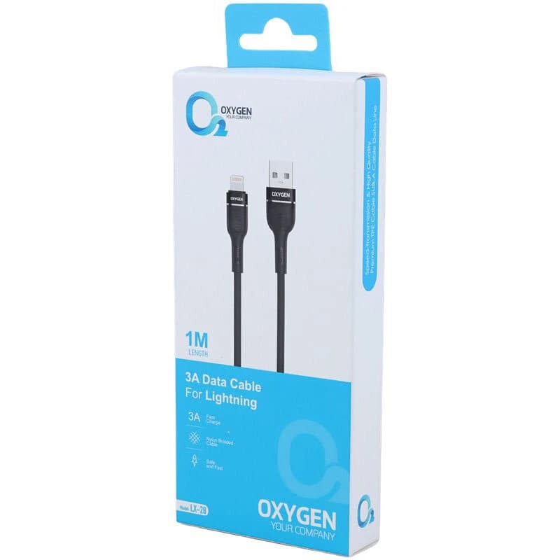 کابل لایتنینگ فست شارژ 3 آمپر اکسیژن LX-28 طول 1 متر — تصویر ۶