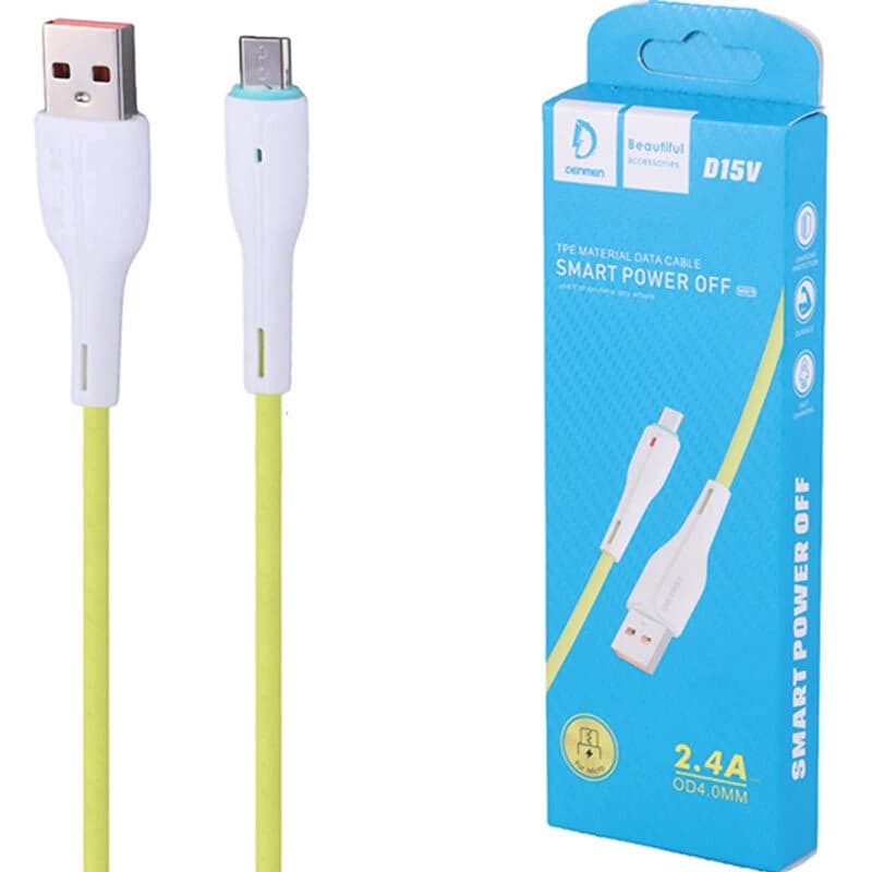 کابل میکرو یو اس بی فست شارژ 2.4 آمپر دنمن D15V طول 1 متر
