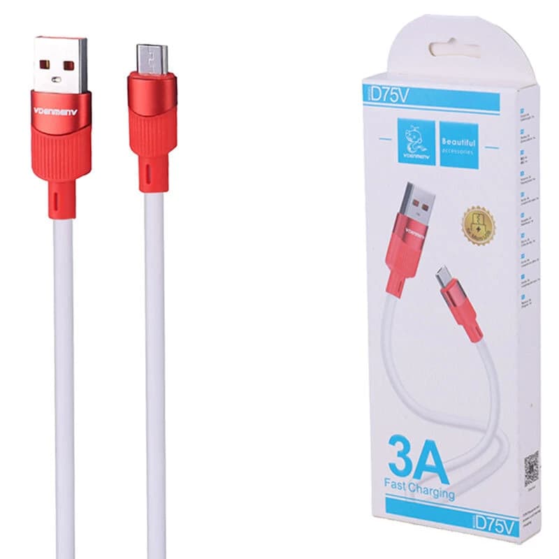 کابل میکرو یو اس بی فست شارژ 3 آمپر دنمن D75V طول 1 متر — تصویر ۷
