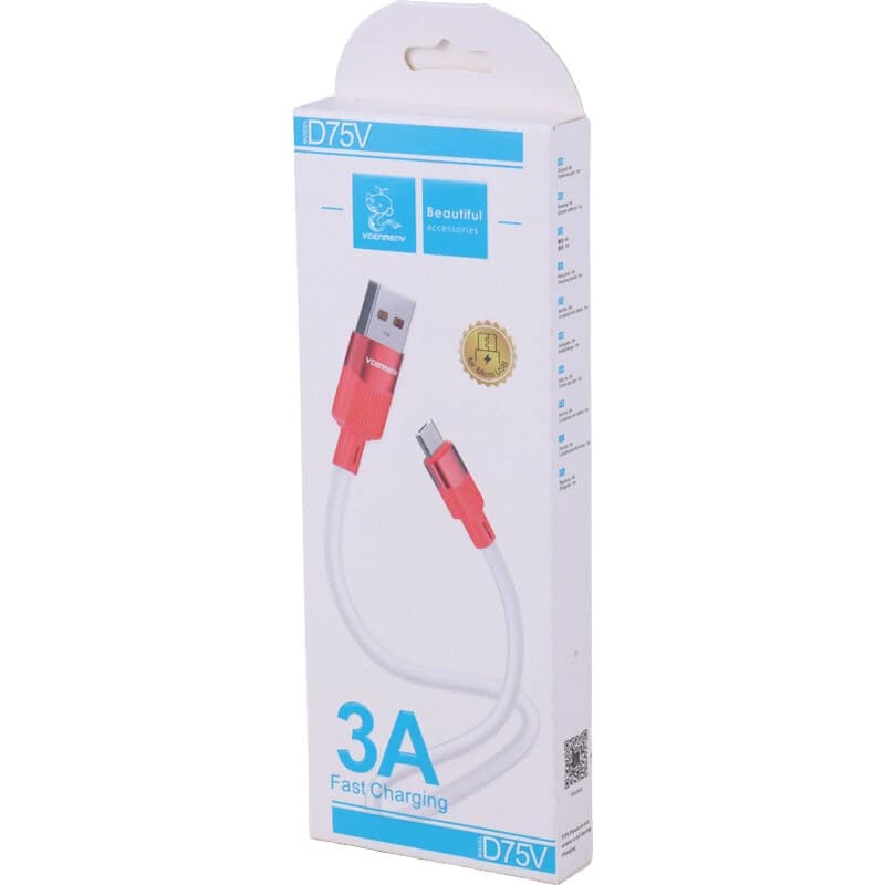 کابل میکرو یو اس بی فست شارژ 3 آمپر دنمن D75V طول 1 متر — تصویر ۶