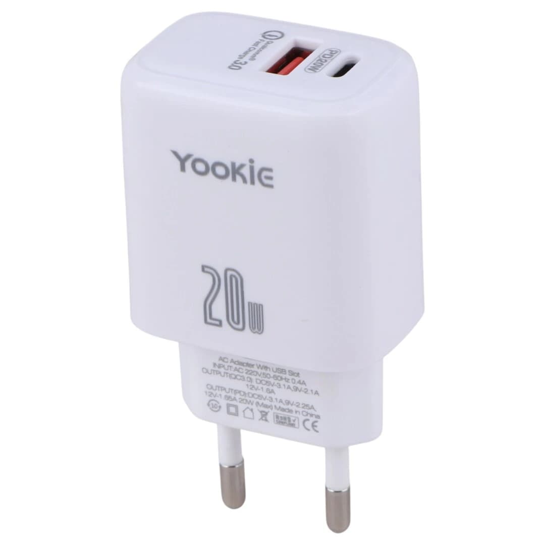 شارژر دیواری 20 وات یوکی EI3Y QC3.0 PD 3.1A — تصویر ۳