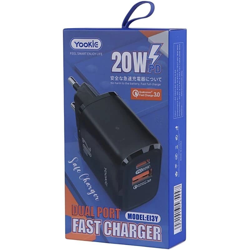 شارژر دیواری 20 وات یوکی EI3Y QC3.0 PD 3.1A — تصویر ۷