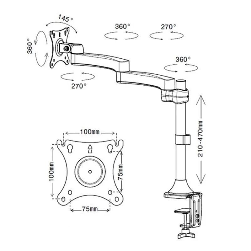 پایه رومیزی متحرک مانیتور 10 تا 27 اینچ LCDARM LD-410B — تصویر ۹