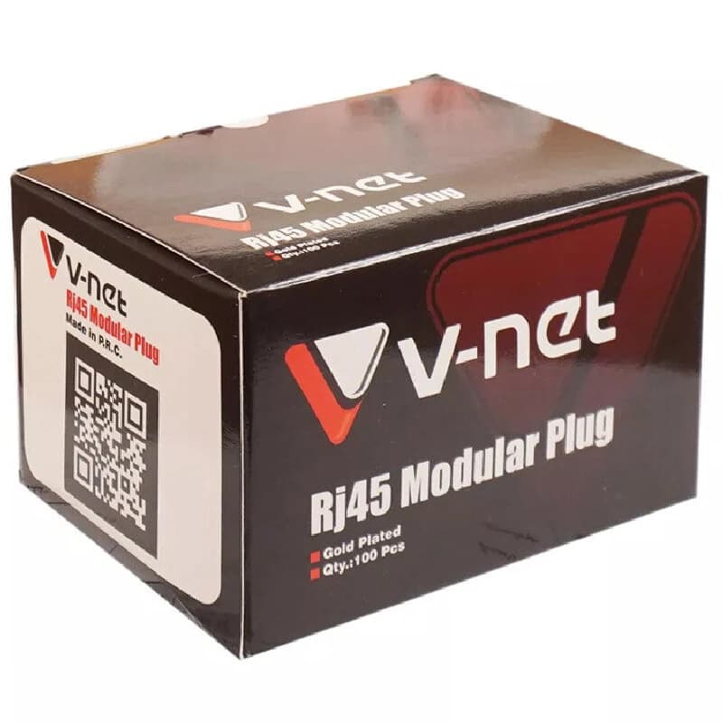 سوکت شبکه وی نت V-L301 RJ45 Cat6 SFTP بسته 100 عددی — تصویر ۳