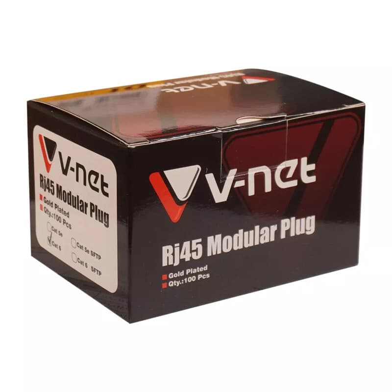 سوکت شبکه وی نت V-L300 RJ45 Cat6 UTP بسته 100 عددی — تصویر ۶