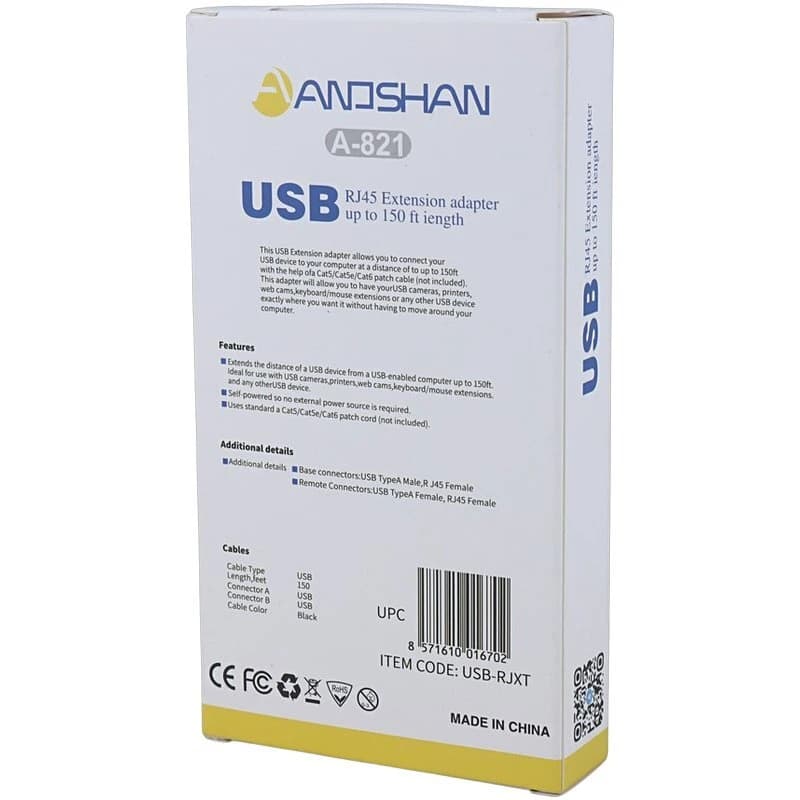 مبدل افزایش طول USB تحت شبکه انوشان A-821 طول 45 متر — تصویر ۱۱