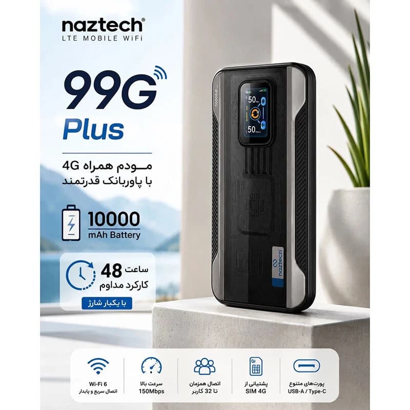 مودم همراه سیمکارتی 4G LTE نزتک 99G Plus — تصویر ۵