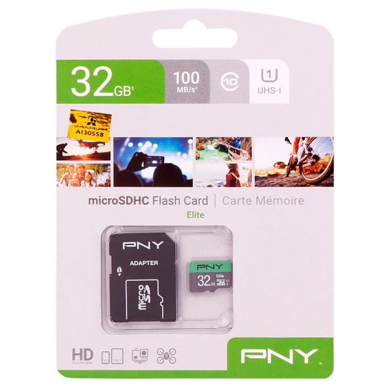 رم میکرو 32 گیگ پی ان وای PNY Elite U1 C10 100MB/s + خشاب — تصویر ۱۰