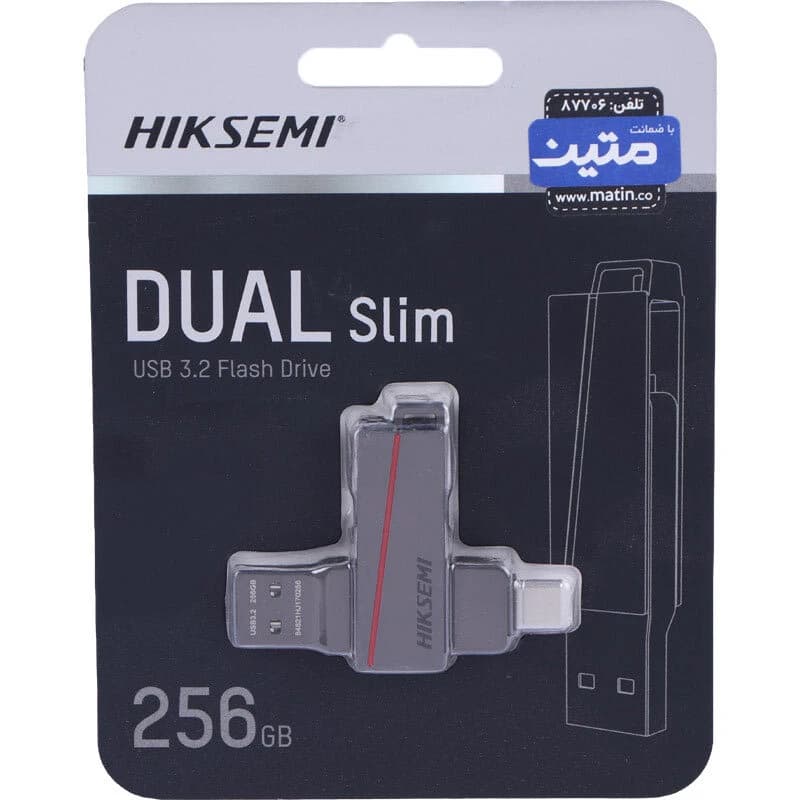 فلش 256 گیگ هایک سمی Dual Slim HS-USB-E307C OTG Type-C USB 3.2 — تصویر ۳