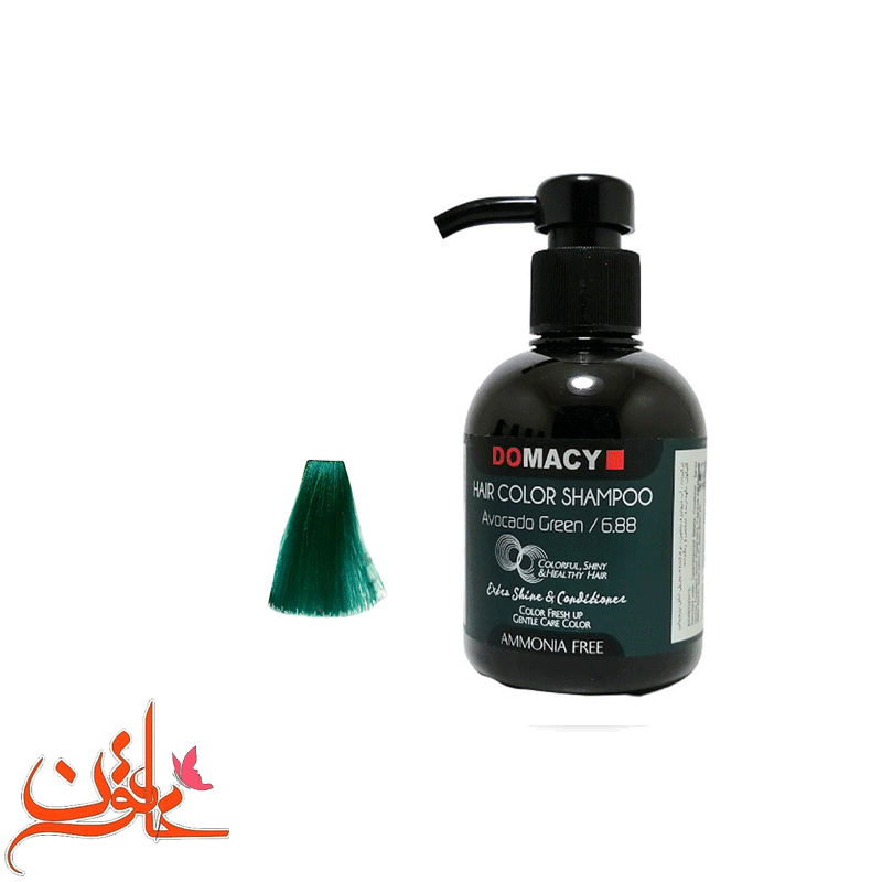 شامپو رنگساژ دوماسی شماره 6.88 (رنگ سبز آووکادو) حجم 300 میل — تصویر ۲