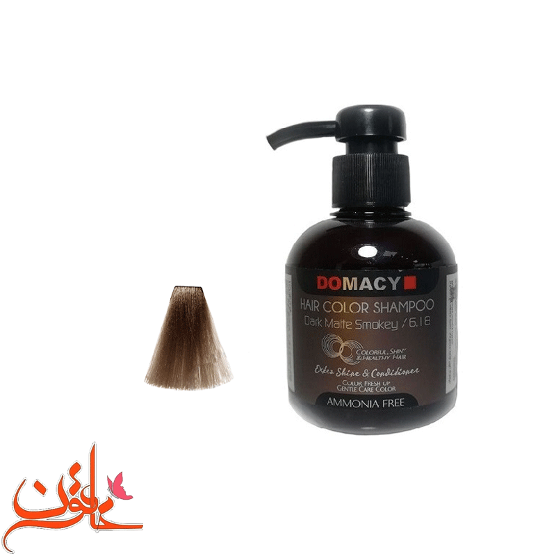 شامپو رنگساژ دوماسی شماره 6.18 (رنگ دودی مات تیره) حجم 300 میل — تصویر ۲