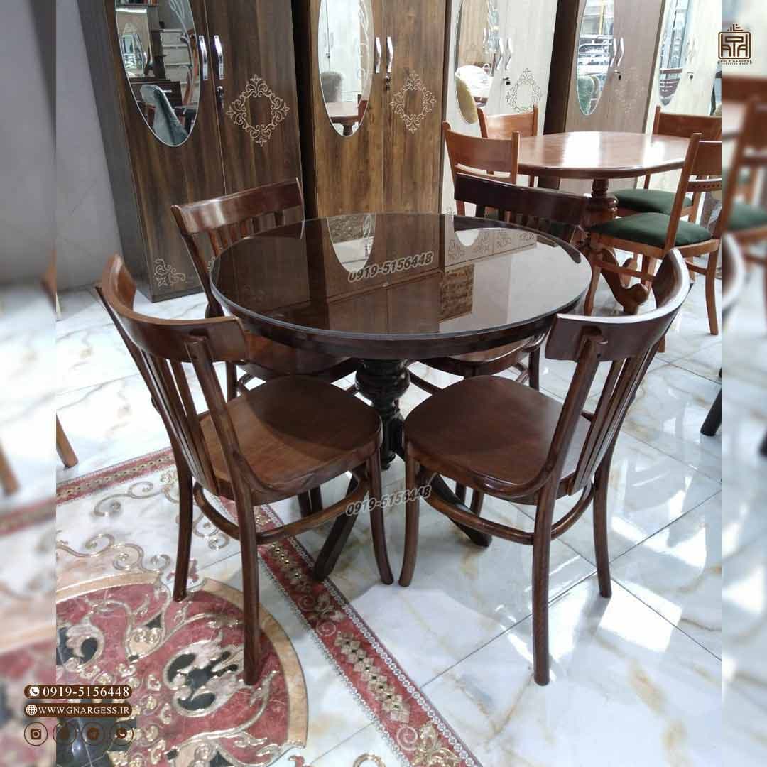 فروش میز ناهارخوری 4 نفره چوبی لهستانی سناتور با میز گرد چهار نفره