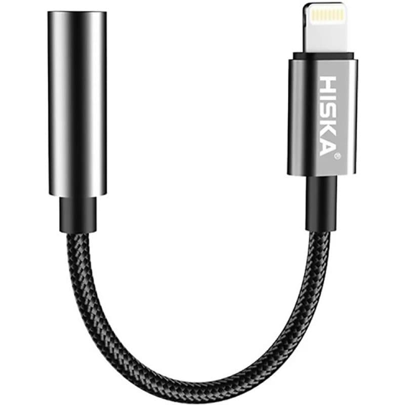 کابل لایتنینگ به AUX هیسکا مدل W24 طول 10 سانتی متر ا Hiska W24 Lightning to AUX Cable 10cm کد 7101