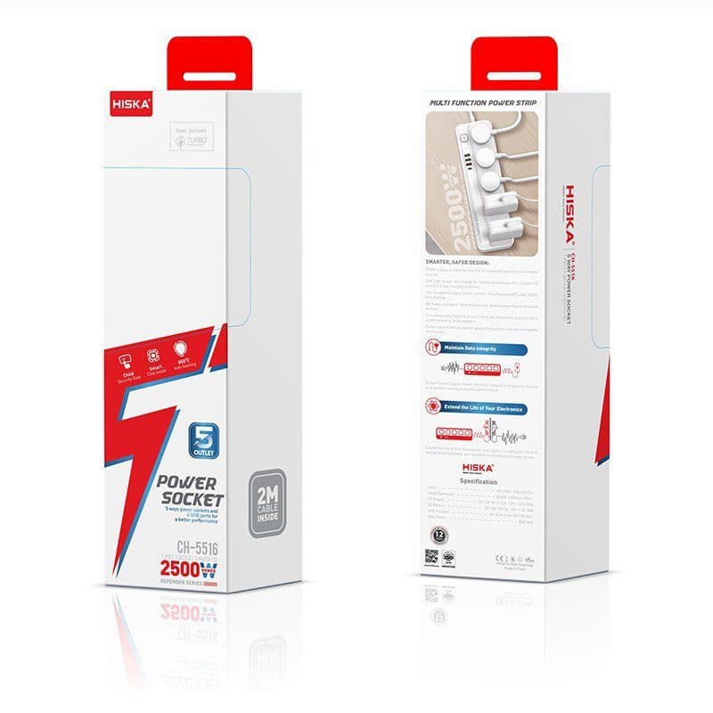 پنج راهی برق CH-5516 هیسکا ا POWER SOCKET CH-5516 کد 7093 — تصویر ۵