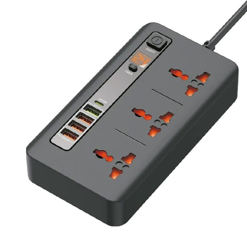 چند راهی برق هیسکا مدل CH-5520 ا HISKA power socket model CH-5520 کد 7092