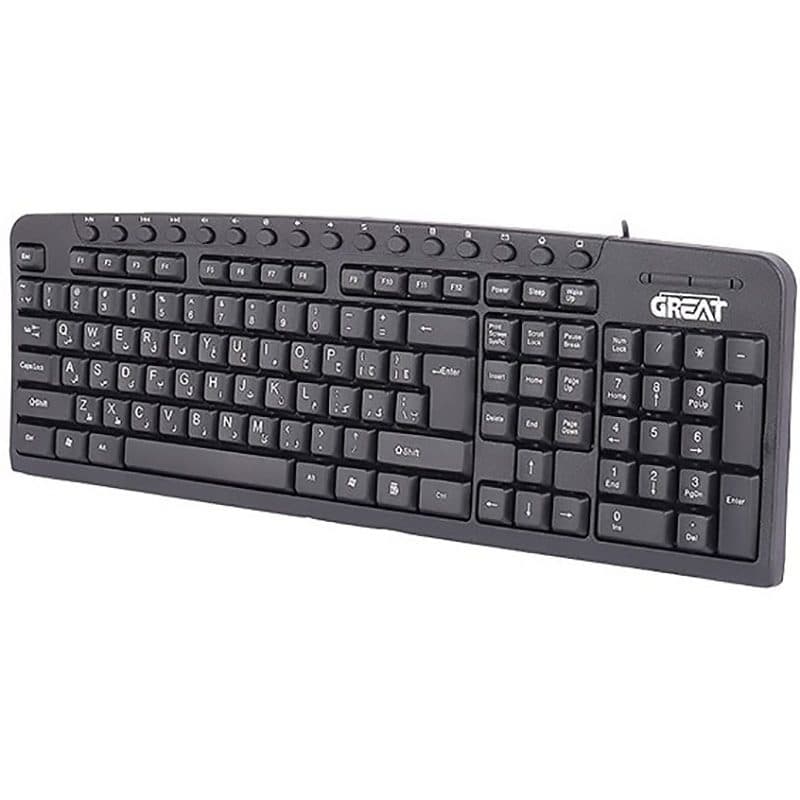 کیبورد سیم دار GREAT مدل GR-2040 ا Wired Keyboard GREAT GR-2040 کد 7139
