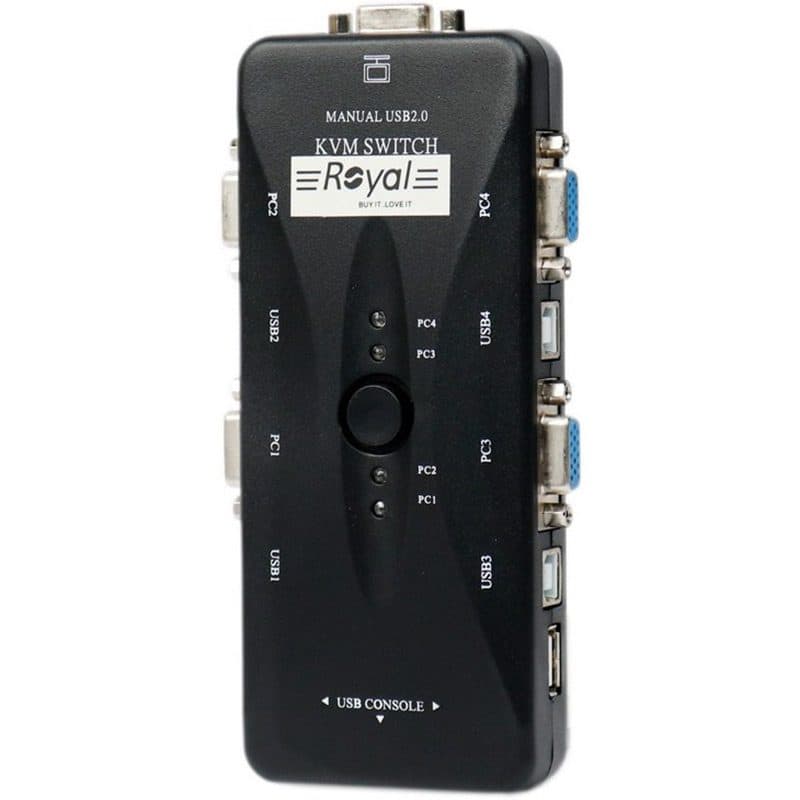 سوئیچ 4 پورت Royal مدل kvm-4uk-usb ا kvm-4uk-usb-4port کد 7235